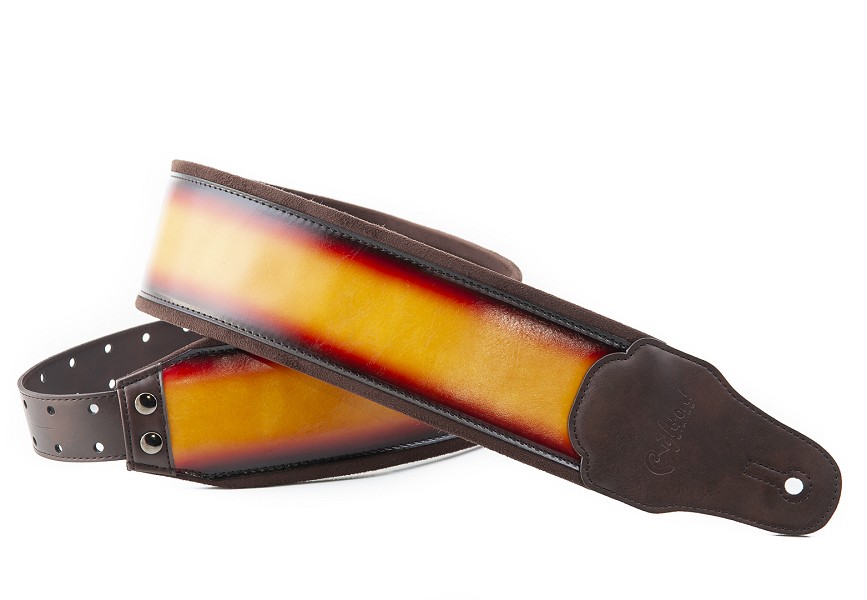 Bass guitar strap model B-Sunburst hand painted unique color